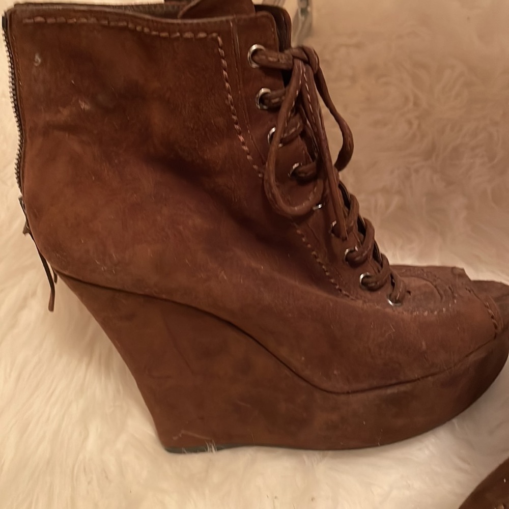 Chocolate Miu Miu Open Toe Bootie - image 3